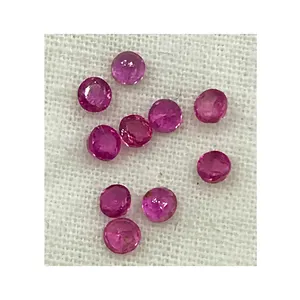 Dernière collection de pierres précieuses naturelles rondes à facettes rubis naturel pour boucles d'oreilles