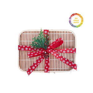 Estuche de almacenamiento de madera de bambú macizo artesanal, organizador hecho a mano para accesorios de joyería - Product Image 2