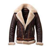 Veste en cuir de mouton respirante et écologique de qualité supérieure pour homme, avec logo sur le devant, idéale pour les voyages et le style par temps froid.