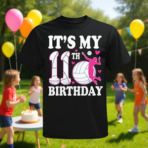 Maglietta da pallavolo per il mio 11° compleanno per ragazze di 11 anni, divertente e festosa, maglietta promozionale - Product Image 3