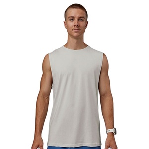 Camiseta sin mangas de verano para hombre, estilo vintage, corte regular, con aberturas laterales, para yoga, venta al por mayor, precio bajo - Product Image 1