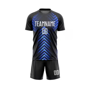 Ensemble maillot et short de football pour hommes de qualité supérieure, uniforme de football léger et évacuant l'humidité pour les clubs, impression de logo personnalisé - Product Image 1