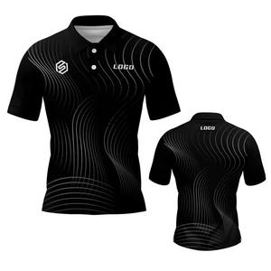 Athleisure Sports Shirt Sublimación Imprimir Rayas coloridas Golf Polos Camisas Casual unisex Traje Camiseta DE TRABAJO - Product Image 6