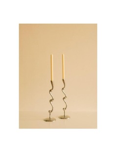 Wholesale Price Home Decor Simple Wavy <b>Candle</b> Stand Metal <b>Gold</b> Plated Tapered <b>Candle</b> <b>Stick</b> Holder for Weddings & Home Deco - Product Image 1