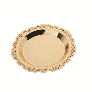 Assiette de service en laiton avec bordure en relief antique Fournitures pour la maison et l'hôtel - Product Image 5