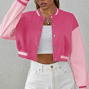 Chaqueta de Letterman corta sostenible Chaqueta de Letterman corta de gran tamaño Chaqueta de Letterman corta de material duradero - Product Image 3