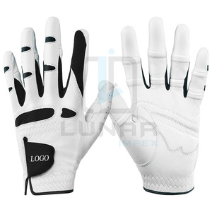 Guantes de golf antideslizantes ajustables para hombres adultos Cabretta cuero piel de oveja Color blanco deportes Golf Grip con su propio logotipo de diseño - Product Image 3