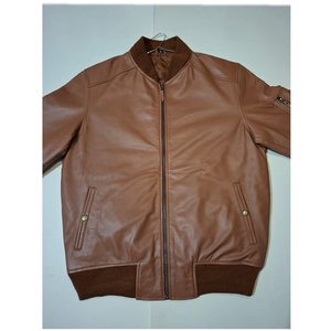 Customized Design Original High Quality Wholesale Coated Stand Collar <b>Cow</b> Skin Hooded Vintage Varsity Leather Jacket for Men - Product Image 3