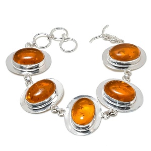 Bracelet en ambre de la Baltique Bracelet en argent sterling 925 Bracelet fait à la main Bijoux en argent Ambre Gemstone Cadeaux d'anniversaire pour sa mère - Product Image 1