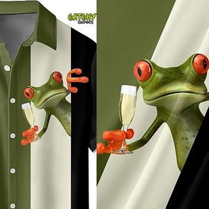 เสื้อเชิ้ตฮาวายสำหรับผู้ชายเสื้อชายหาดแขนสั้น2024ออกแบบได้เองเสื้อเชิ้ตฮาวายสำหรับผู้ชายฤดูร้อนรีสอร์ท - Product Image 6