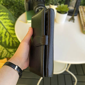 Portefeuille pour femmes de luxe mince fait à la main de haute qualité Design spécial en cuir véritable couleur noire avec porte-cartes-Made Turkey - Product Image 6