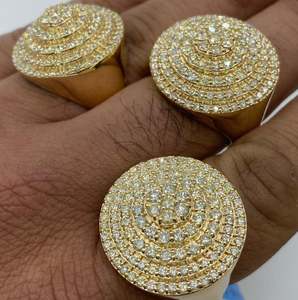 10K/14K/18K Yellow Gold Men's Hip-hop Statement <b>Ring</b> with Lab Grown Diamonds Gift Purpose Diamond <b>Rings</b> - Product Image 1