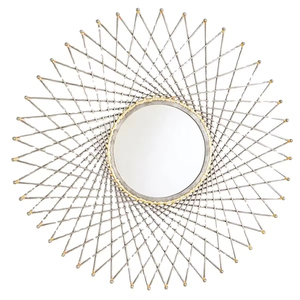 Espejos de metal redondos de lujo modernos de alta calidad chapados en oro para decoración del hogar para sala de estar, baño y decoraciones para el hogar - Product Image 6