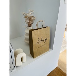 Sacs en papier kraft recyclables brun moyen avec poignées torsadées, impression sur surface métallisée, capacité de charge de 6 kg pour l'artisanat et les industries alimentaires - Product Image 6