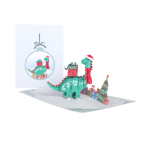 Merry Christmas 3D ตัดกระดาษงานฝีมือใหม่คริสต์มาสไดโนเสาร์ธีมต้นไม้บ้านซานตาบัตรอวยพรของที่ระลึกพิมพ์ออฟเซ็ต - Product Image 6