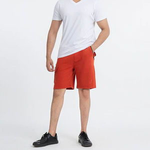 Reinforced Stitched Mid Drawstring Waist Casual Men's Canvas Breathable <b>Quick</b> <b>Dry</b> Sweat <b>Shorts</b> - Product Image 4