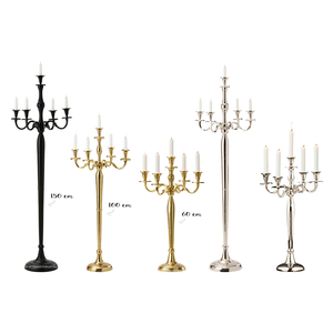 New Decorative Metal Multi Color Five Arms Candelabra Wedding Party Decoration Centerpieces <b>Floor</b> Candelabra Sets - Product Image 4