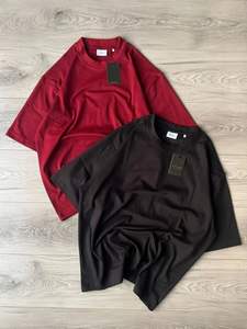 Camisetas de peso pesado de gran tamaño para hombre, camiseta informal con patrón sólido y hombros caídos, tela de punto de longitud corta, logotipo personalizado hecho en La India - Product Image 6