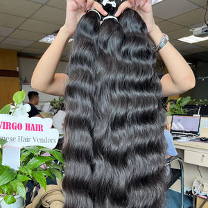 Extensión de cabello ondulado vietnamita virgen, cabello Remy súper doble dibujado, tejido de estilo de onda natural, hecho de cabello humano - Product Image 1