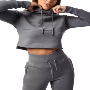 ชุดวอร์มสำหรับผู้หญิงชุดวอร์มสีล้วนระบายอากาศได้ดี2024ใหม่ - Product Image 5