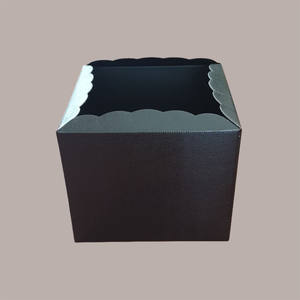 5 boîtes carrées en cuir noir 30x30H24 avec coffre en papier pour coffrets cadeaux de vacances - Product Image 3