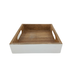 ถาดไม้สี่เหลี่ยมสำหรับเสิร์ฟและตกแต่งบ้านสีน้ำตาลธรรมชาติถาดเสิร์ฟและตกแต่งบ้านจำนวนมาก - Product Image 5