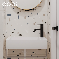 Robinet de lavabo en laiton pour hôtel, design minimaliste, monocommande, à poser sur le comptoir, mitigeur eau chaude et froide pour salle de bain