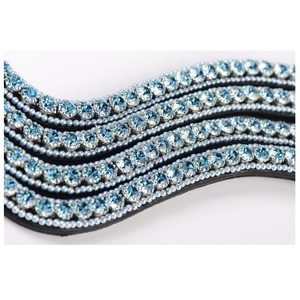 100% banda de cejas de caballo ecuestre de cuero genuino diseño personalizado con cristal Swarovski duradero Fabricante Mayorista - Product Image 5