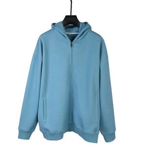 Vente en gros de sweats à capuche unisexes personnalisés avec logo imprimé, 100% coton, pour hommes, taille oversize, fermeture éclair intégrale, style uni - Product Image 1