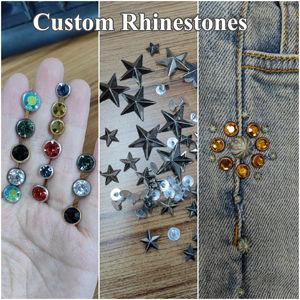 Fábrica nueva personalizada Vintage lavado peso pesado algodón francés Terry sudaderas con capucha doble cremallera hombres cristal Rhinestone Sudadera con capucha - Product Image 5