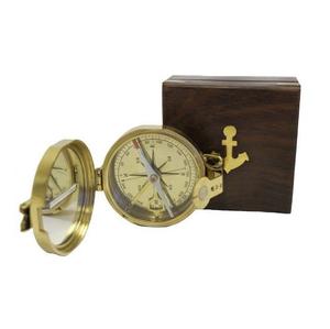 Boussole Nautique Professionnelle en Laiton – Outil de Direction Maritime Précis pour la Navigation, les Expéditions et l'Aventure - Product Image 1