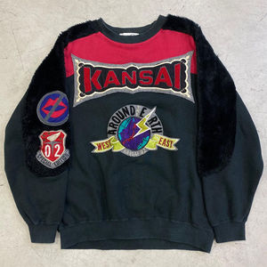 เสื้อสเวตเชิ้ตพิมพ์ลาย/ปักลายกรดแผ่นปะติดไหล่ปล่อยทรงหลวมดีไซน์หรูหราออกแบบได้ตามต้องการ - Product Image 1