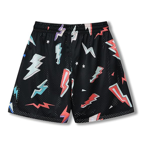 Shorts de sport basiques 2025 en maille 100 % polyester respirante à séchage rapide, style urbain, avec logo personnalisé imprimé, pour hommes, confortables, à taille élastique - Product Image 2