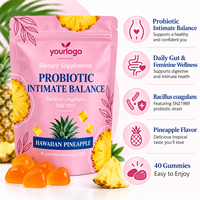 Gummies Probiotiques Marque Blanche pour Femmes Équilibre Intime Bacillus Coagulans Saveur Ananas Bien-être Digestif OEM ODM