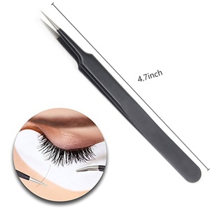 Private Label 90 Degree Stainless Steel Fiber Tip Tweezers Pink Volume Lash <b>Extensions</b> Eyelash <b>Extension</b> Tweezers - Product Image 2