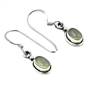 Boucles d'oreilles pendantes en argent 925 avec pierre de lune pour femmes, à porter au quotidien, cadeau tendance - Product Image 3