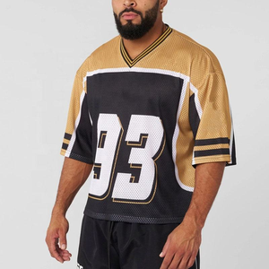 Camiseta de rugby de poliéster con estampado gráfico de transferencia de calor con mangas cortas y tela transpirable para partidos de equipos profesionales - Product Image 5