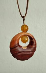 COLLIERS INTELLIGENTS POUR FEMMES HOMMES NATUREL GRAND BOHO TRIBAL SONO Pendentif EN BOIS sur cordon réglable Collier fait main - Product Image 2