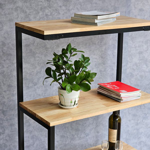 Estante de Cocina Ensamblado de 70x30x122cm, Modelo KB68043, Estructura de Hierro y Madera de Caucho, para Almacenamiento en el Hogar, Horno Microondas y Organización de Especias - Product Image 3