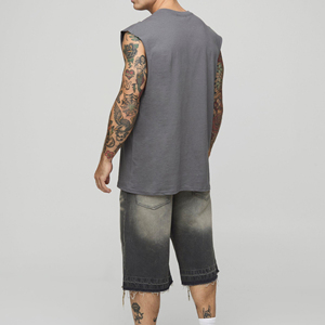 เสื้อกล้ามแฟชั่นใหม่ล่าสุด ระบายอากาศได้ดี ผลิตจากผ้าฝ้าย/โพลีเอสเตอร์ รับสั่งทำสีและโลโก้ พิมพ์ลายดิจิทัล บริการ OEM สำหรับผู้ชาย - Product Image 3