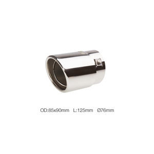 Tuyau d'échappement incliné ovale en acier inoxydable de 76 mm - Product Image 1