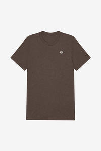 T-shirt à manches courtes en coton marron pour homme, col rond, uni, coupe confortable, pour l'approvisionnement mondial et le commerce de gros - Product Image 4