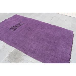 Alfombra de 5.6x9 pies, Alfombra Turca Grande, Alfombra con Bordes Púrpuras - Product Image 4
