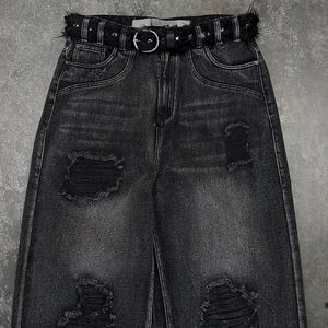 Fabricante personalizado Vintage Streetwear Y2k Denim pantalones de pierna ancha estilo Hip Hop desgastado rasgado pantalones vaqueros holgados sueltos para hombres - Product Image 2