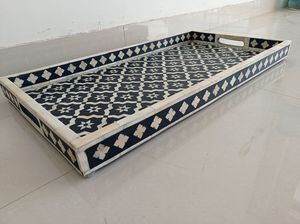 Premium Quality Handmade Bone Inlay Serving <b>Tray</b> Dinning <b>Table</b> Decor for Home Hotel & Restaurant - Product Image 4