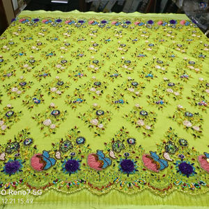 3D Hand Beaded Embroidered <b>Net</b> <b>Fabric</b> Luxury Beaded <b>Fabric</b> for Garments - Product Image 5