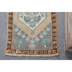 Alfombra turca Kilim Vintage grande 160X350cm marrón azul diseño de retazos técnica de tejido plano para adolescentes pasillo rectangular - Product Image 3