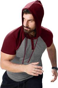 Camiseta con Capucha de Alta Calidad para Hombre, con Bolsillo Delantero, Informal de Verano, Manga Corta, Tela de Algodón - Product Image 4