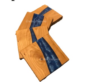 Best Selling Handmade Luxurious Epoxy Resin Wood Beermat <b>Tabletop</b> Dining Decorative Placemats Modern Style Elegant Coasters - Product Image 4