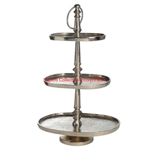 ที่วางเค้กโลหะสีทอง2ชั้นที่น่าดึงดูดใจถาดเสิร์ฟของหวานทรงกลมสำหรับงานเลี้ยงวันเกิดงานแต่งงานและของตกแต่งบ้าน - Product Image 4